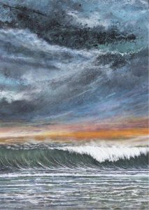 Robert (Bob) Checkwitch: SEASCAPE AT SUNSET, CRASHING WAVE