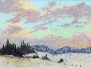 Horace Champagne: WINTER SCENE AT DUSK