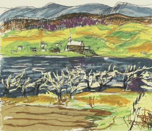 Henri Leopold Masson: RIVERSIDE TOWN, QUEBEC