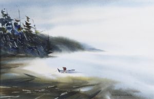 John Herreilers: LONE BOATER ON A SECLUDED COVE