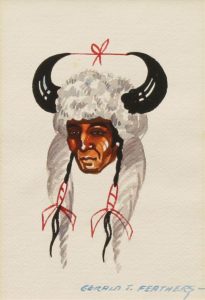 Gerald T. Tailfeathers: PORTRAIT WITH BUFFALO HORN HEADDRESS