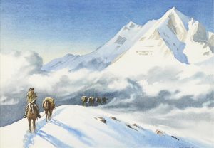 Percy Roy Wilson: PACK TRAIN IN THE ROCKIES, NEAR GOLDEN