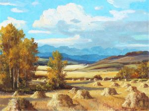Duncan Mackinnon Crockford: HARVEST TIME IN TURNER VALLEY, ALBERTA