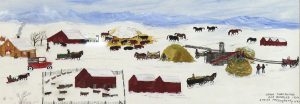 Irene E. McCaugherty: STACK THRESHING OAT BUNDLES 1920s