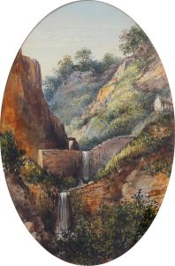 William Frederick (Washington) Friend: MOUNTAIN CASCADES, A FIGURE ONLOOKING