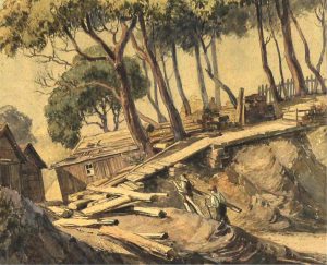 Alfred Crocker Leighton: LUMBERING, VANCOUVER ISLAND