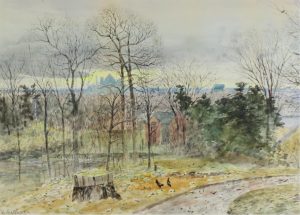 Marmaduke Matthews: TORONTO SKYLINE, THROUGH THE TREES