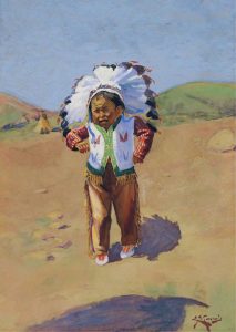 Edmund Montague Morris: PORTRAIT OF A NATIVE BOY IN CEREMONIAL DRESS