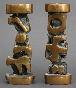 Roy Leadbeater: PAIR OF CANDLESTICKS