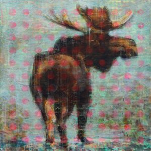 Les Thomas: ANIMAL PAINTING #06-5266A MOOSE (bull)