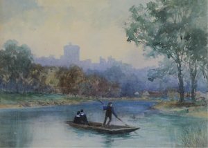 Frederic Marlett Bell-Smith: ETONIANS IN A PUNT, BELOW WINDSOR CASTLE