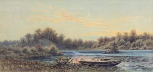 Frederick Arthur Verner: BOAT AT THE WATER’S EDGE