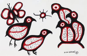 Norval Morrisseau: BIRD FAMILY WITH BUTTERFLY