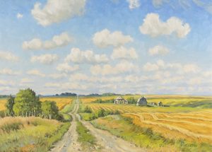 Ernest Luthi: ROAD PAST THE FARM, SOUTHERN SASKATCHEWAN
