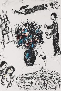 Marc Chagall: BOUQUET OVER THE TOWN