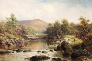 William Henry Mander: IN THE LLEDR VALLEY (ON THE RIVER LLUGWY WALES, BETWS-Y-COED)