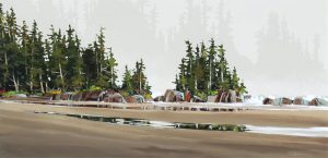 Allan Dunfield: BEHIND THE SURF (APPROACHING THE SURF ON VANCOUVER ISLAND’S WEST COAST NEAR TOFINO)