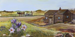 Ann Harbuz: FARM SCENE WITH CROCUSES