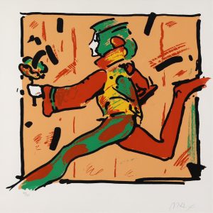 Peter Max: RUNNER ON BROWN