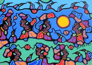 Norval Morrisseau: ANCIENT SHAMANS IN COUNCIL