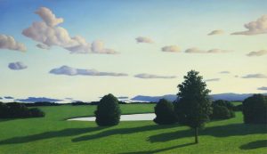 Karl Skaret: SUMMER LANDSCAPE WITH TREES AND CLOUDS
