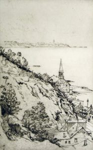 Robert Wakeham Pilot: UNTITLED (VIEW OF QUEBEC TOWN AND CHURCH)