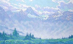 Deborah Lougheed-Sinclair: MORNING MIST-MOUNT ASSINIBOINE