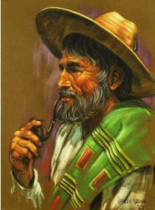 Harley W. Brown: PORTRAIT (MAN SMOKING A PIPE)