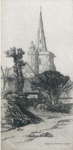 Caroline Helena Armington: LA FLECHE DE L’EGLISE DE LA CLARTE; 1916  |  LA RUE DE BEAUVAIS A CHARTRES; 1920