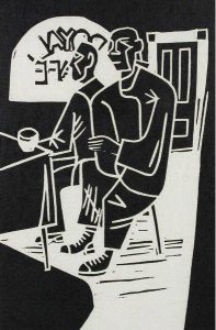 Maxwell Bennett Bates: UNTITLED (AT THE CAFE)