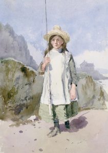 Frederic Marlett Bell-Smith: UNTITLED (GIRL WITH FISHING ROD)