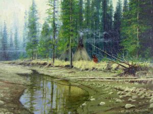 Richard (Rick) K. Berg: UNTITLED (CAMPED BY THE RIVER)
