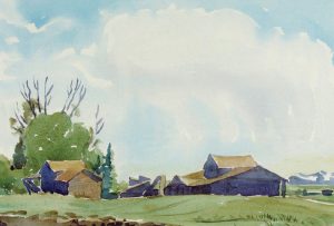 Margaret Dorothy Shelton: UNTITLED (FARM IN THE FOOTHILLS)