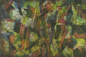 Maxwell Bennett Bates: UNTITLED (FIGURES IN YELLOW AND GREEN)