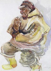 Kathleen Frances Daly Pepper: UNTITLED (INUIT MAN SMOKING A PIPE)