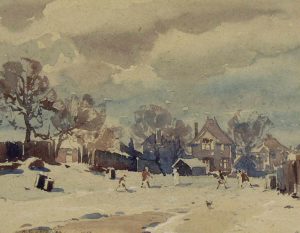 Alfred Crocker Leighton: UNTITLED (CHILDREN PLAYING IN THE LANE)