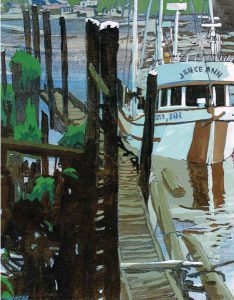 Timothy (Tim) John White: UNTITLED (BOAT AT DOCK)