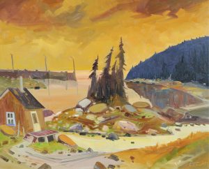 Louis Tremblay: QUEBEC LANDSCAPE, COTTAGE BY THE WATER