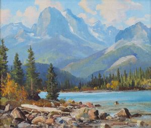 Duncan Mackinnon Crockford: AUTUMN COMES TO THE SPRAY LAKES COUNTRY NR. CANMORE, ALTA