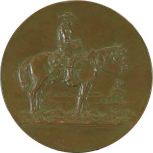 Charles A. (Charlie) Beil: COWBOY OUTSIDE A FORT (PLAQUE)