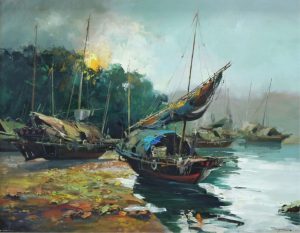 Tinyan (Chan): CHINESE JUNKS AT THE WATER’S EDGE
