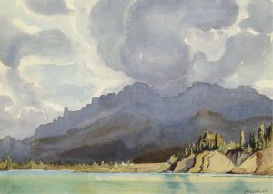Margaret Dorothy Shelton: MOUNTAIN LAKE WITH BILLOWING CLOUDS