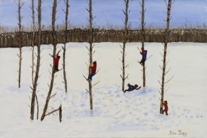 Allen Sapp: WINTER FUN, CLIMBING TREES