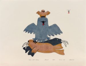 Pitseolak Ashoona: OWLS WITH WALRUS