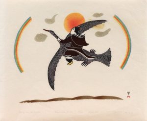 Napachie Pootoogook: FLYING NEAR THE RAINBOW