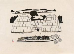 Pudlo Pudlat: WINTER CAMP SCENE