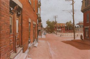John Geoffrey Caruthers Little: SULTRY SUNDAY IN AUGUST (RUE MARIE-ANNE AT RUE LAVAL, LOOKING EAST TO HENRI JULIEN)