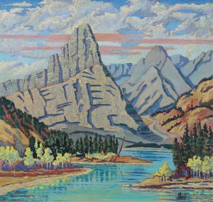 James McLaren (Jim) Nicoll: MOUNTAIN AND RIVER LANDSCAPE, BOW VALLEY