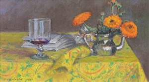 Joseph Francis Plaskett: STILL LIFE WITH MARIGOLDS