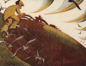 Sybil Andrews: PLOUGHING PASTURE